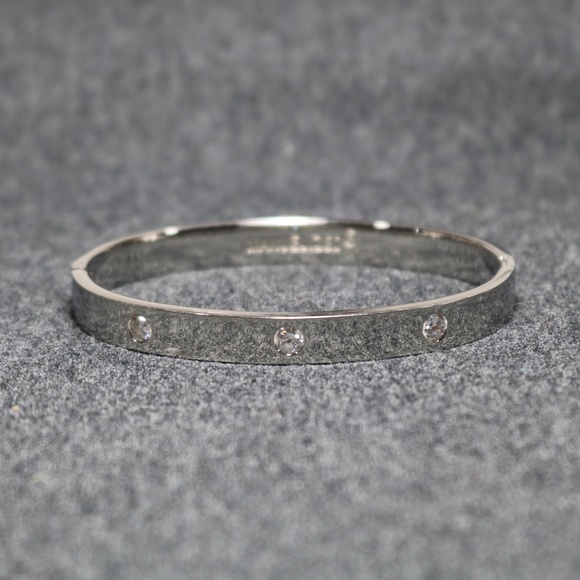 Manuel zed stainless steel clear crystal bracelet bangle - Picture 4 of 8